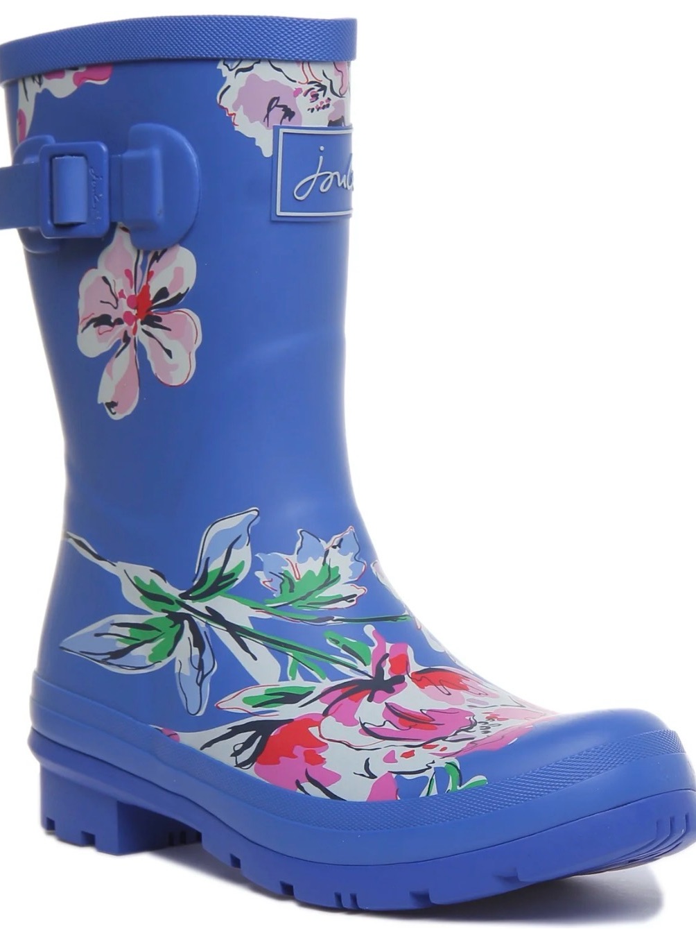Joules Molly Welly Women's Floral Mid Height Boots In Blue Size 8m